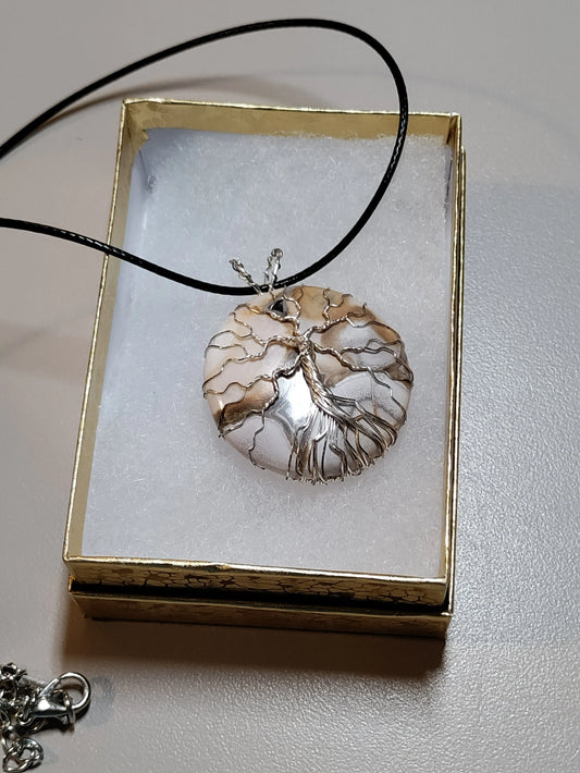 Tree Of Life Necklace - King Cobra Jasper and Silver