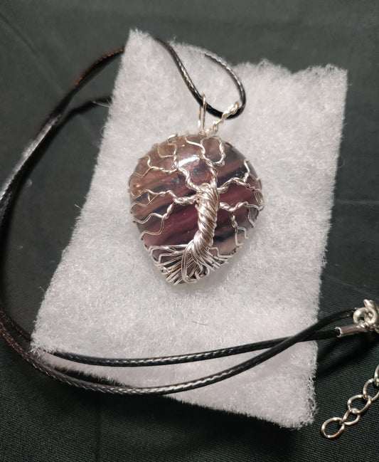 Tree Of Life Necklace - Fluorite  & Silver