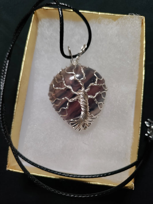 Tree Of Life Necklace - Fluorite  & Silver