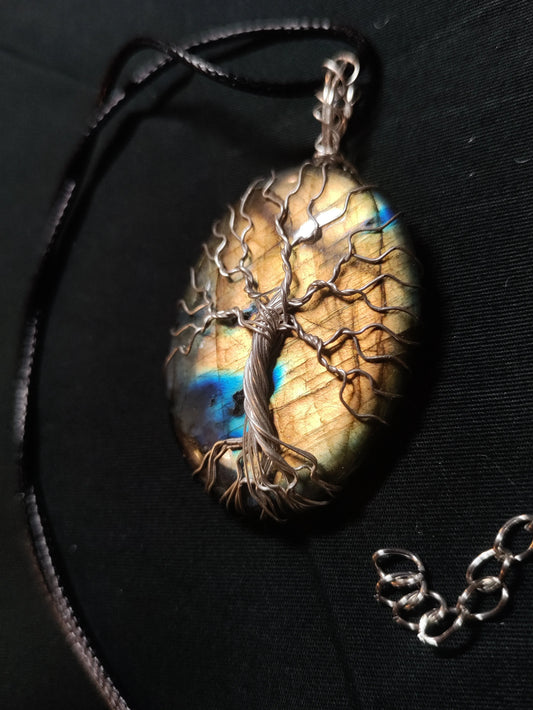 Tree Of Life Necklace - Labradorite  & Silver