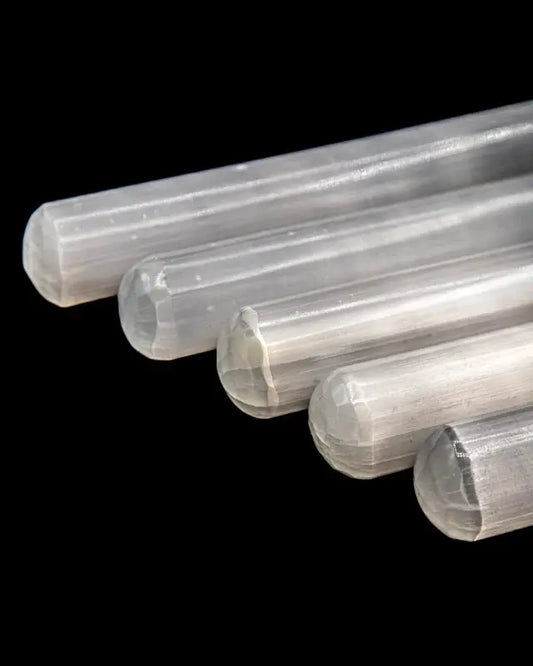 Polished Selenite Wand (Round) - 6in