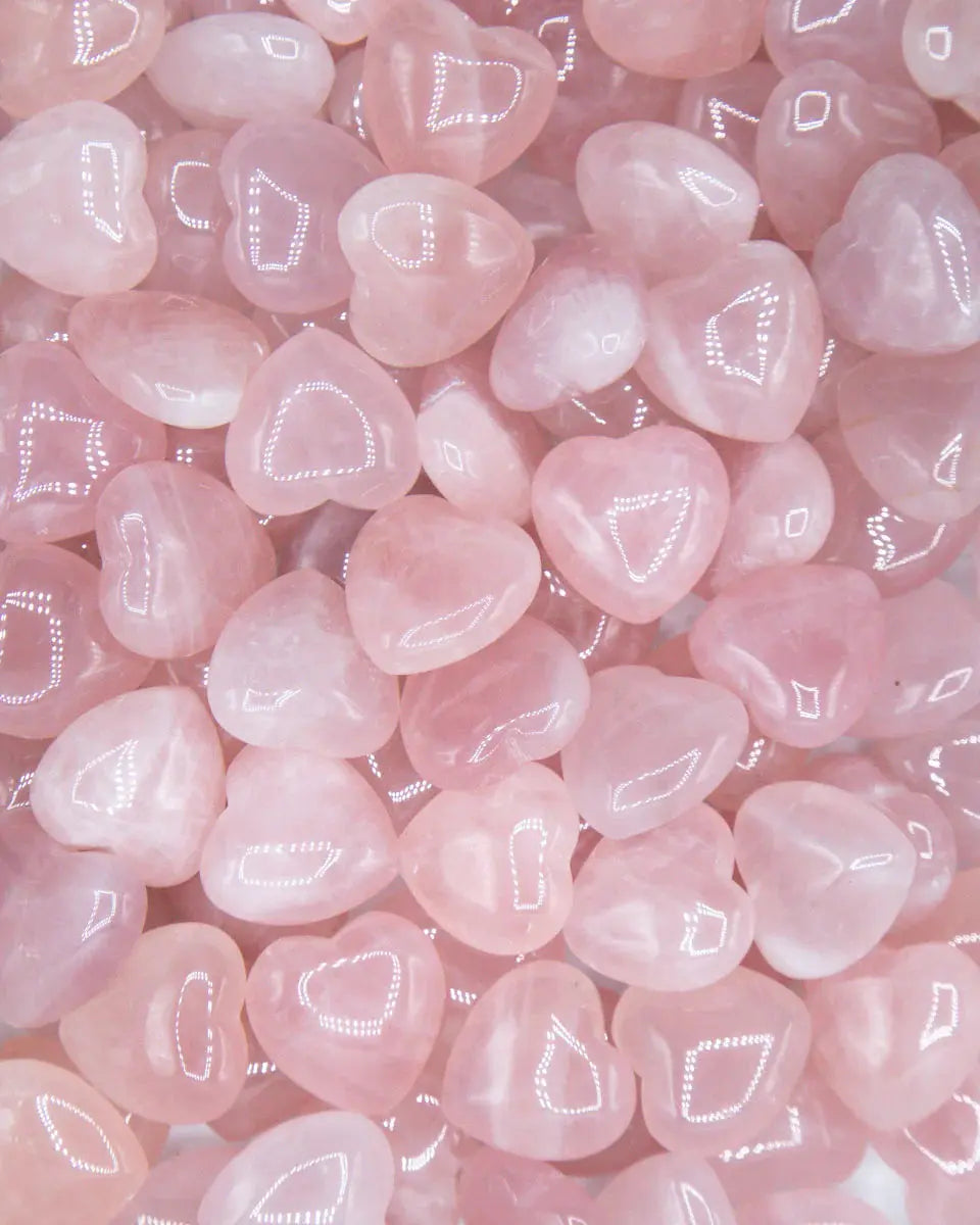 Rose Quartz Heart - Crystal Heart - Sacred Tree