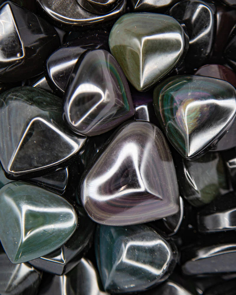 Rainbow Obsidian Heart